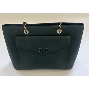 Kate Spade Purse Large Leather Tote Emerald Forest‎ La Vita Ostrich Halsey